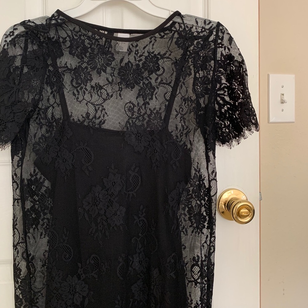 H&m black lace dress